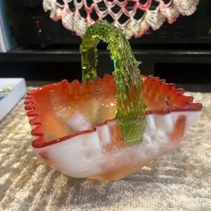Art glass kitschy basket